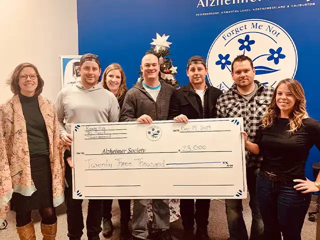 2019 charitable donation presentation for the Alzheimer Society
