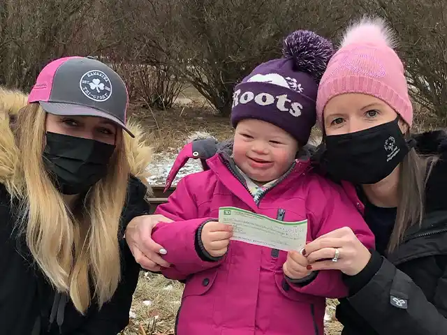 2020 charitable donation presentation for the Down Syndrome Foundation
