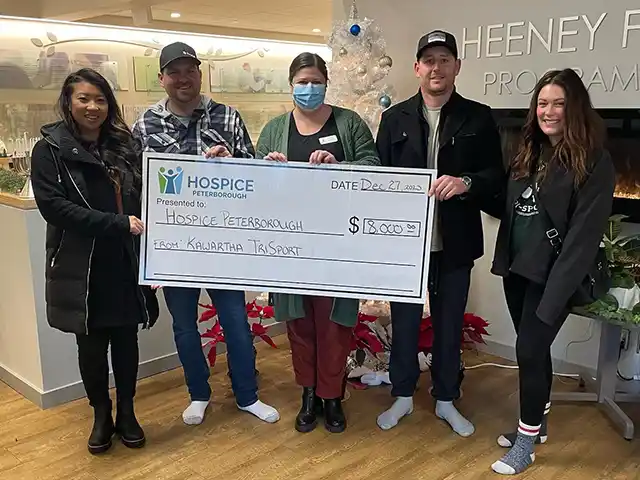 2024 charitable donation presentation for Hospice Peterborough